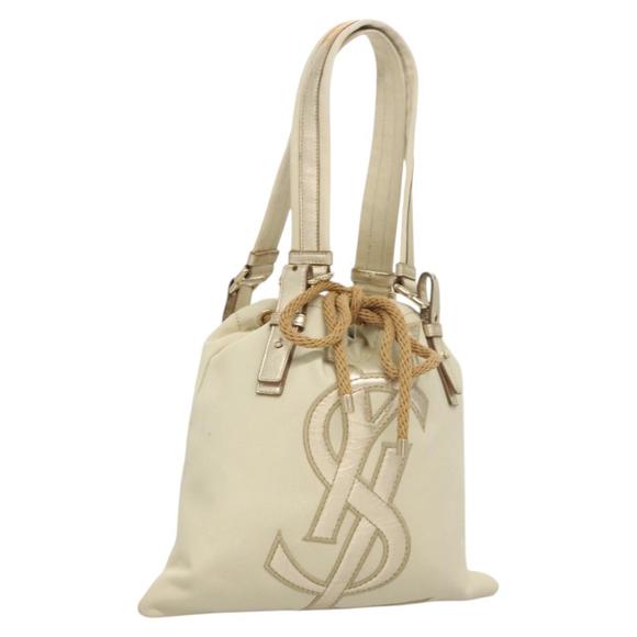 SAINT LAURENT Tote Bag Canvas Beige 123435 Auth 121452 - Picture 1 of 16